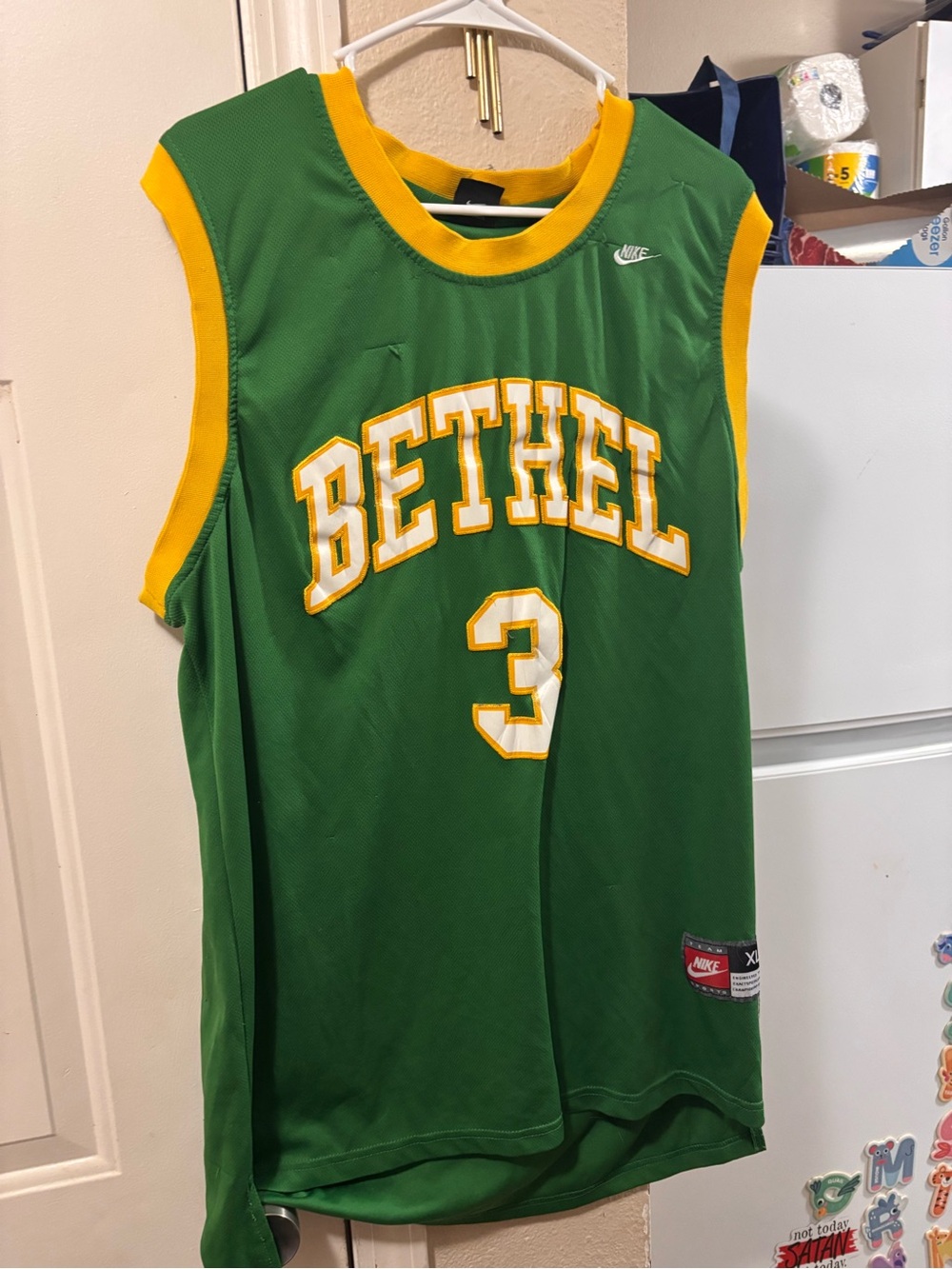 Nike Green and Gold Bethel Basketball Jersey #3 Allen Iverson Jersey